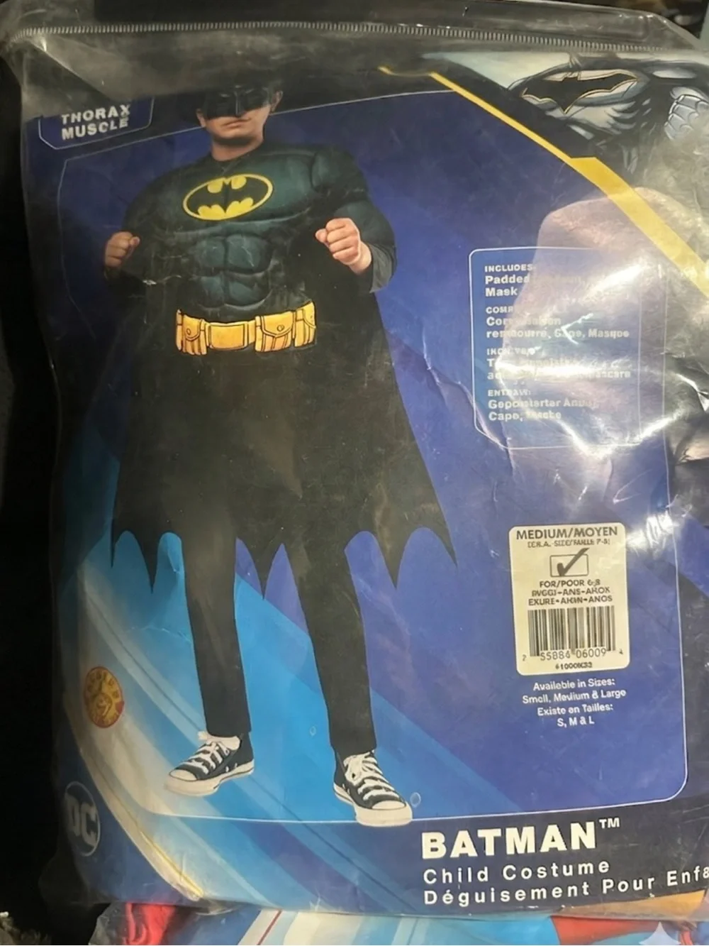 🦇 Rubies DC Comics Batman Padded Muscle Child Costume Size 6-8 🦇